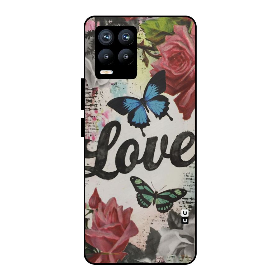 Lovely Butterfly Love Metal Back Case for Realme 8
