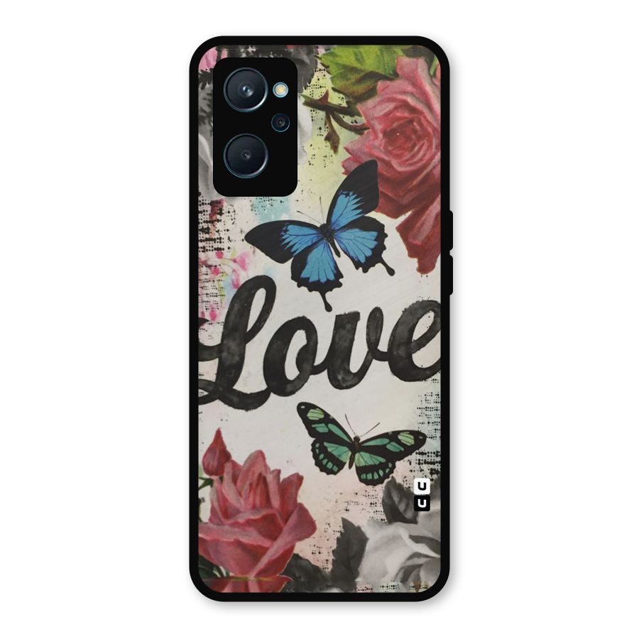 Lovely Butterfly Love Metal Back Case for Realme 9i