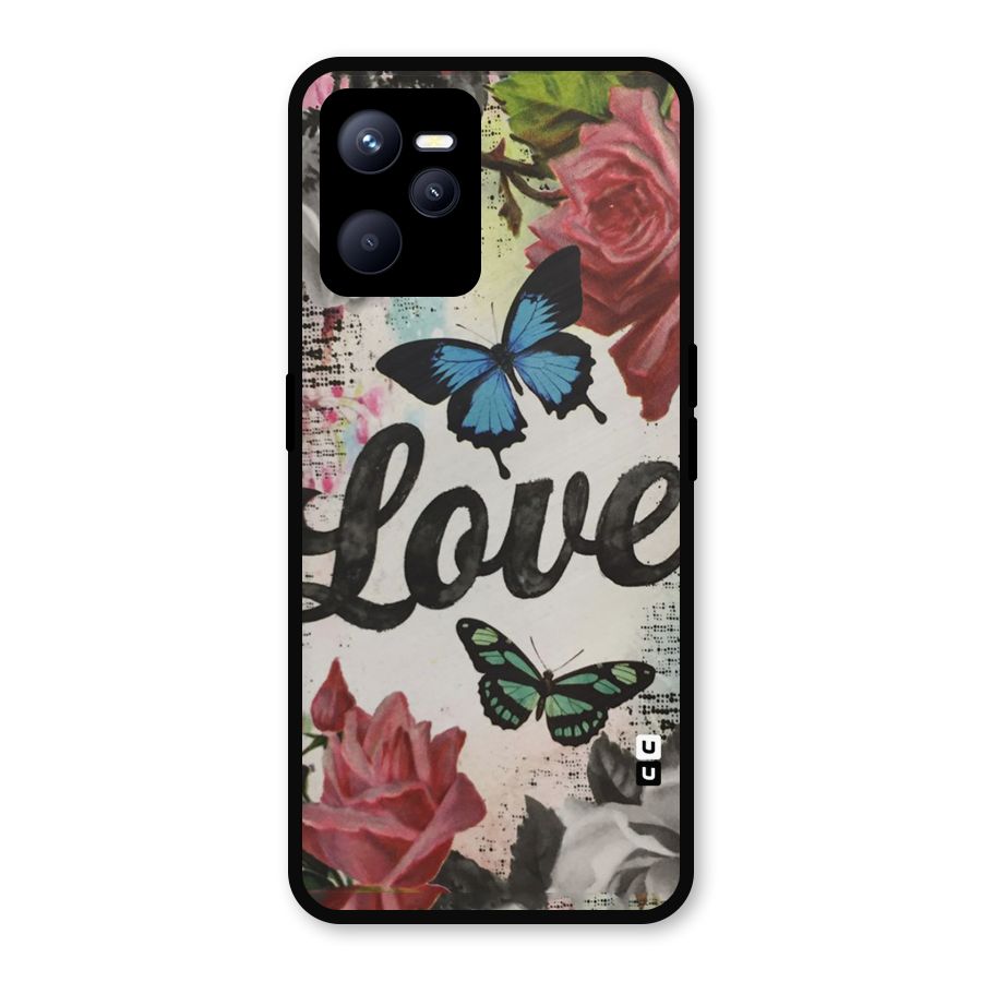 Lovely Butterfly Love Metal Back Case for Realme C35