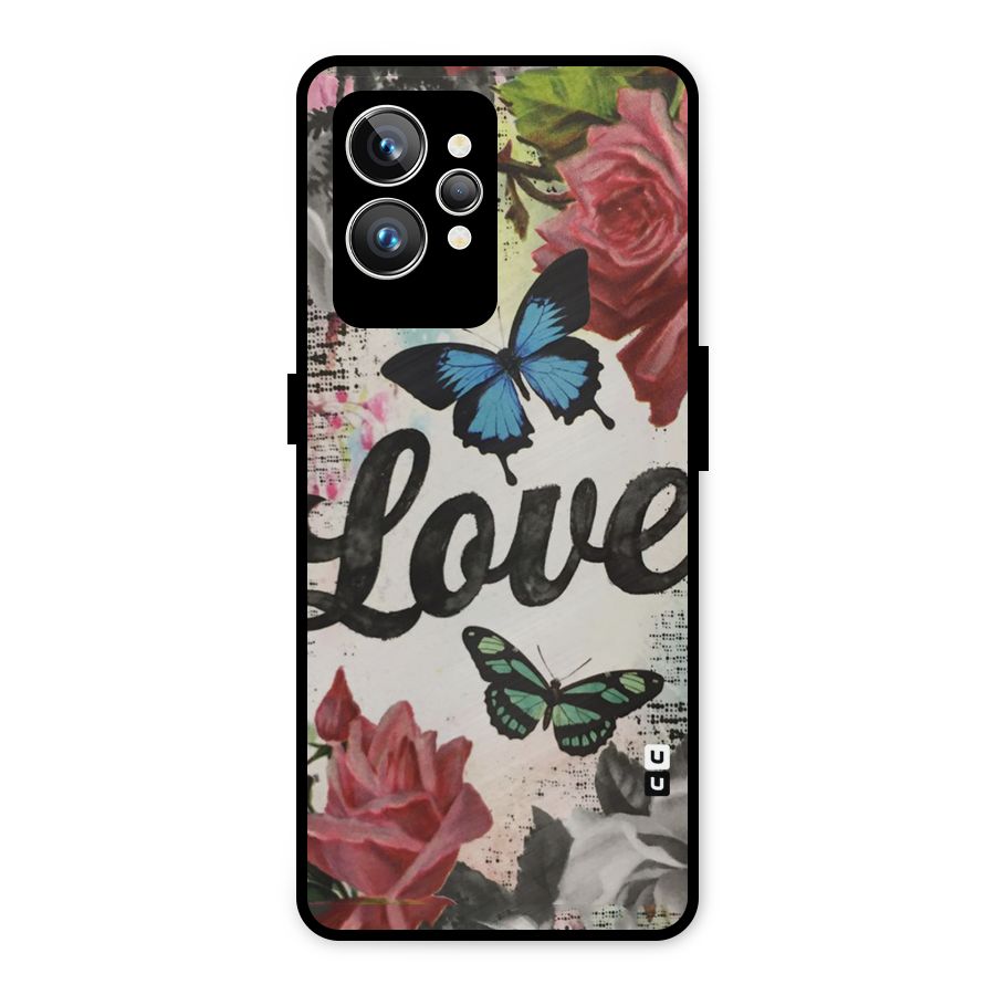 Lovely Butterfly Love Metal Back Case for Realme GT2 Pro