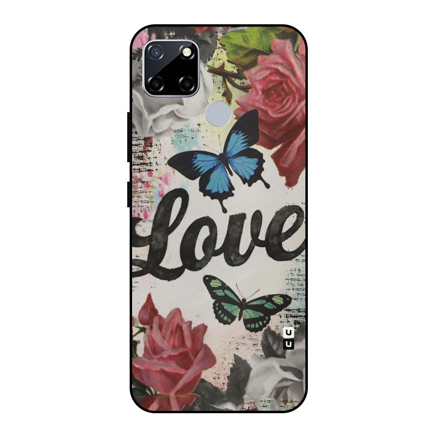 Lovely Butterfly Love Metal Back Case for Realme Narzo 20