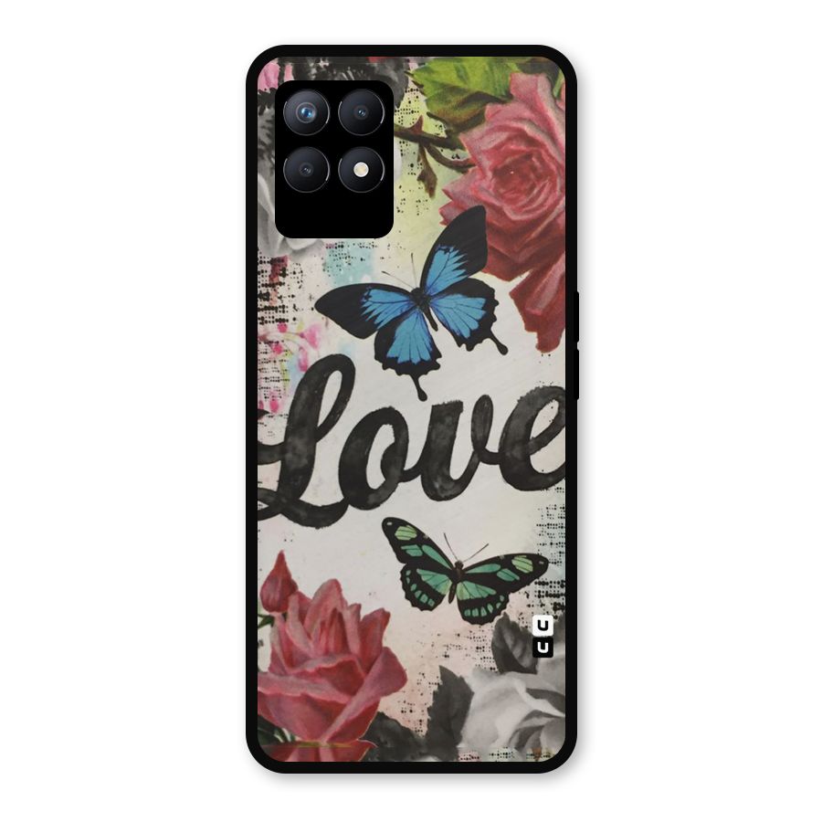 Lovely Butterfly Love Metal Back Case for Realme Narzo 50