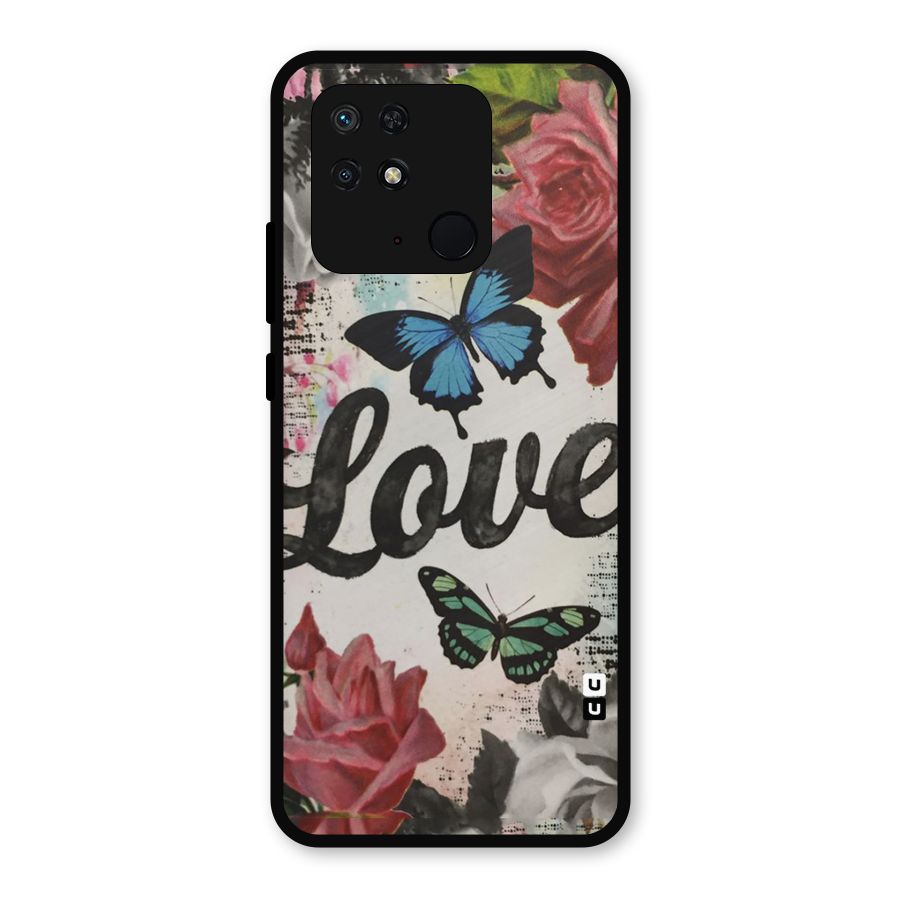 Lovely Butterfly Love Metal Back Case for Redmi 10