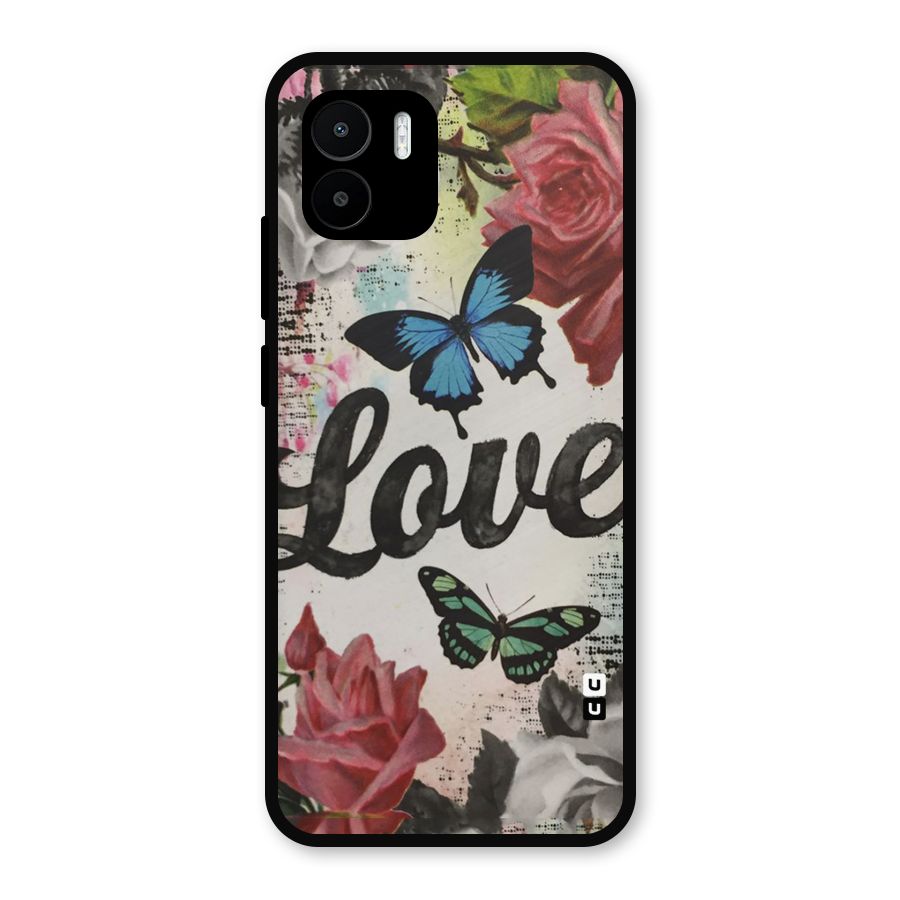 Lovely Butterfly Love Metal Back Case for Redmi A2