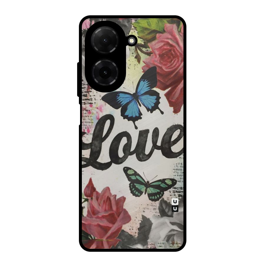 Lovely Butterfly Love Metal Back Case for Redmi A5 4G