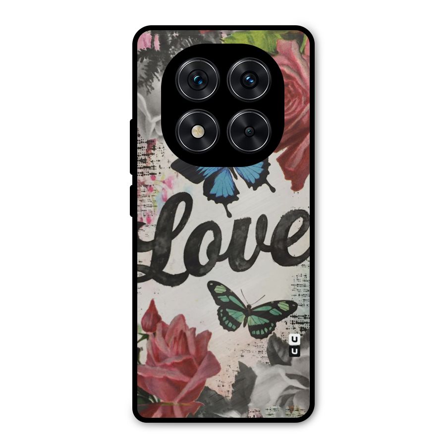 Lovely Butterfly Love Metal Back Case for Redmi Note 14 Pro 5G