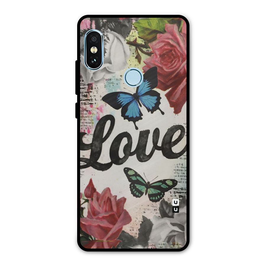 Lovely Butterfly Love Metal Back Case for Redmi Note 5 Pro