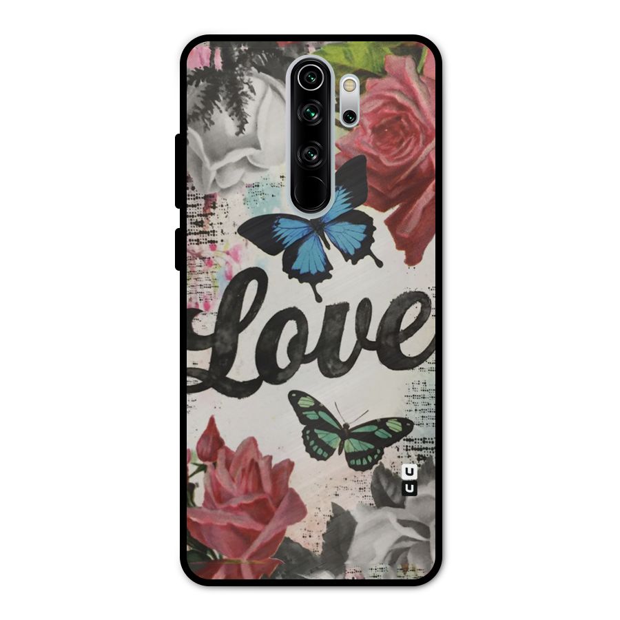 Lovely Butterfly Love Metal Back Case for Redmi Note 8 Pro
