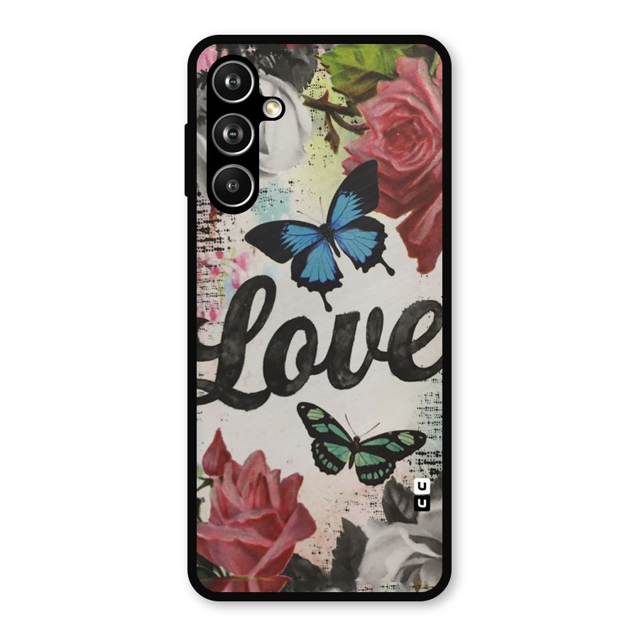 Lovely Butterfly Love Metal Back Case for Samsung Galaxy M54