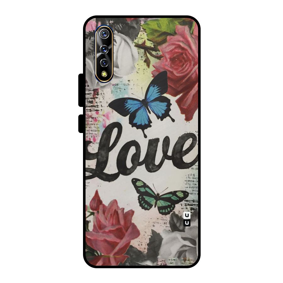 Lovely Butterfly Love Metal Back Case for Vivo S1