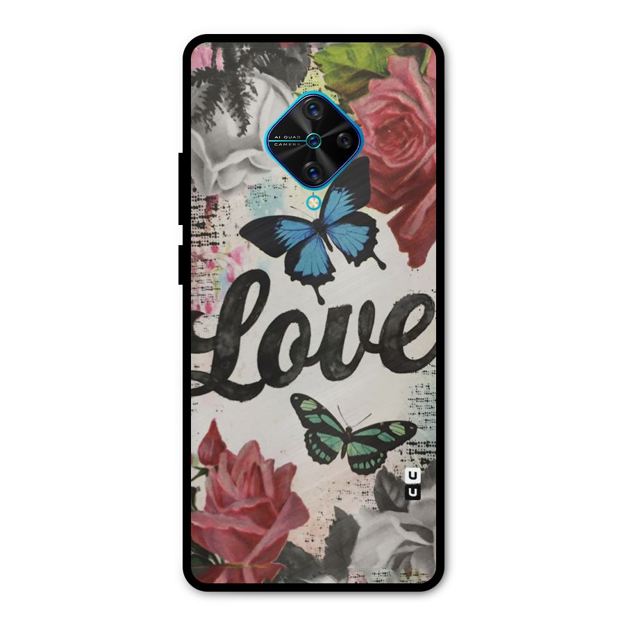 Lovely Butterfly Love Metal Back Case for Vivo S1 Pro