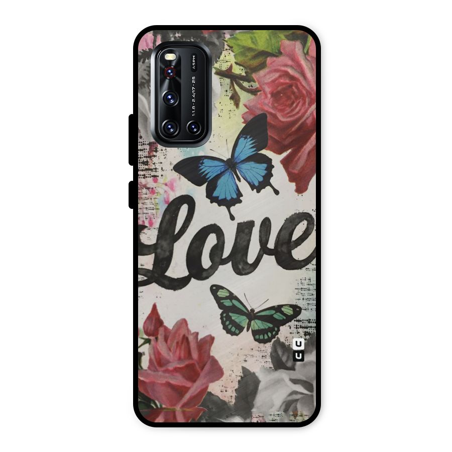 Lovely Butterfly Love Metal Back Case for Vivo V19