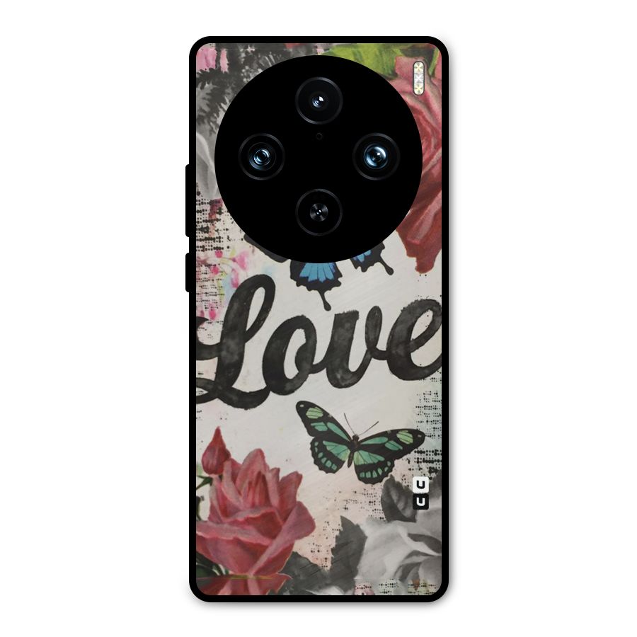 Lovely Butterfly Love Metal Back Case for Vivo X100 Pro