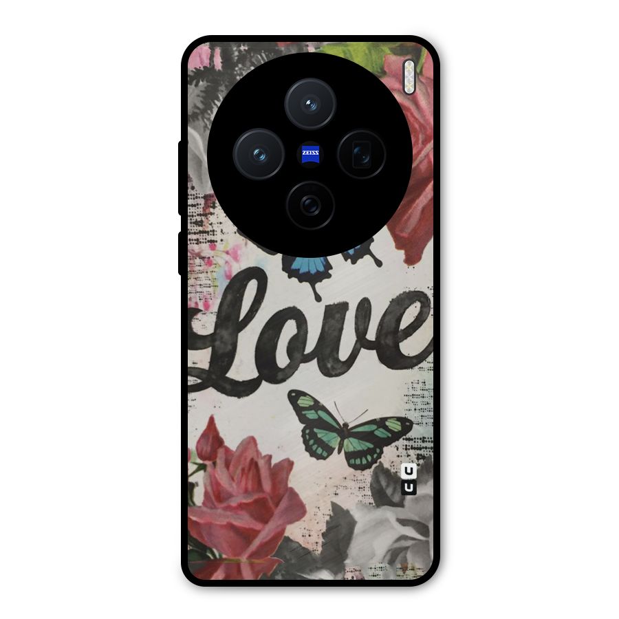 Lovely Butterfly Love Metal Back Case for Vivo X200