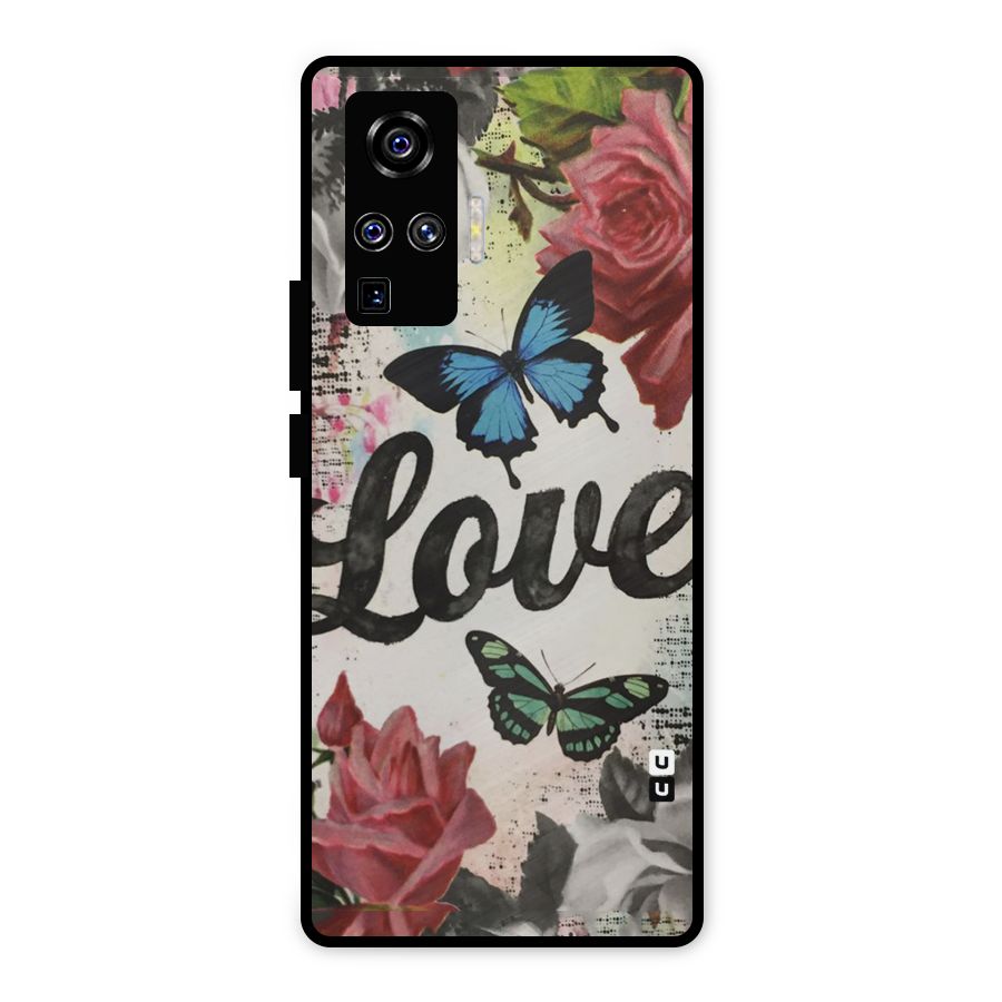Lovely Butterfly Love Metal Back Case for Vivo X50 Pro