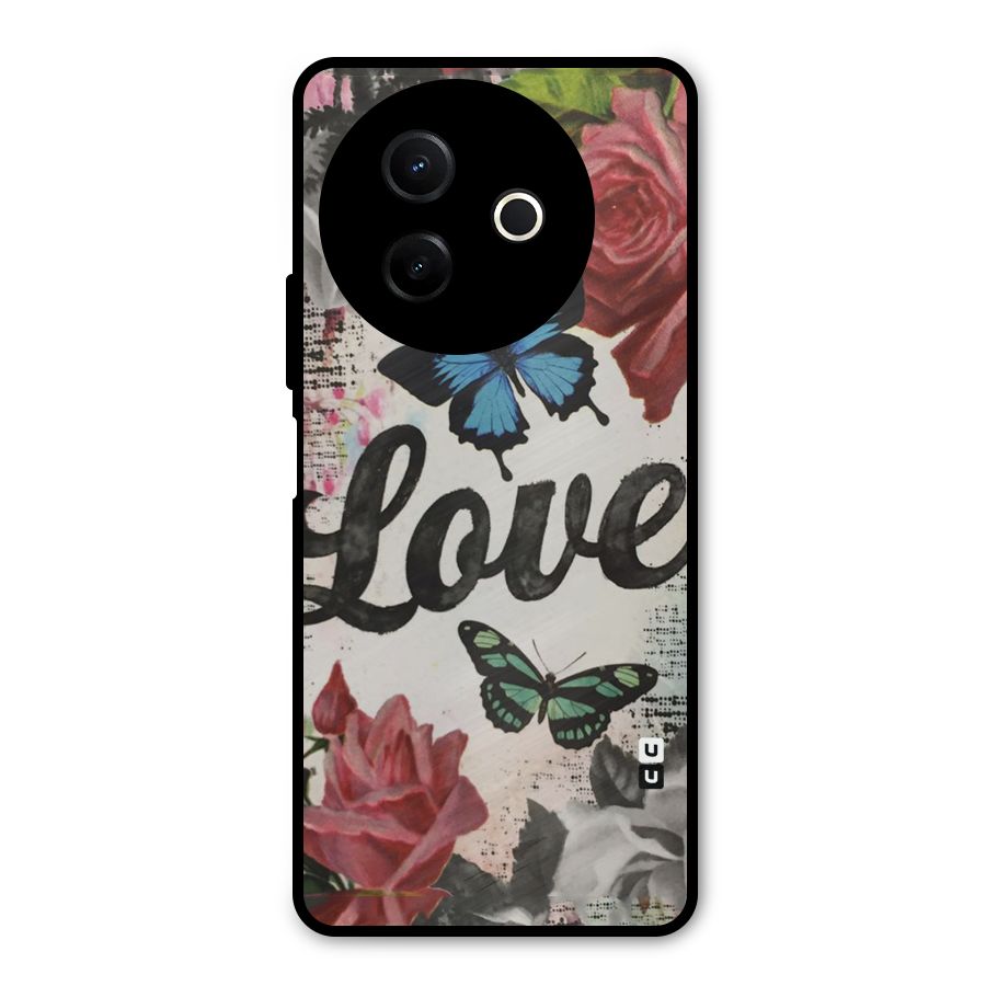 Lovely Butterfly Love Metal Back Case for Vivo Y39