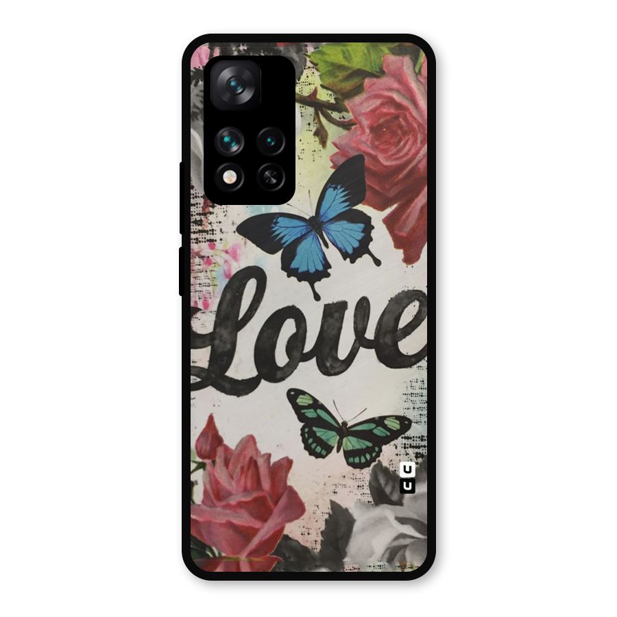 Lovely Butterfly Love Metal Back Case for Xiaomi 11i Hypercharge 5G