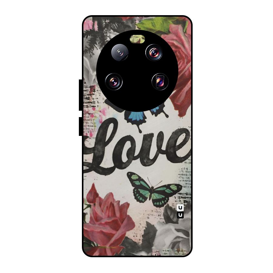 Lovely Butterfly Love Metal Back Case for Xiaomi 13 Ultra