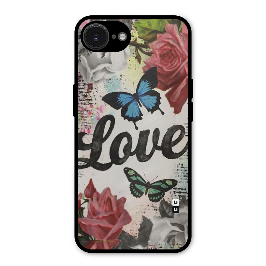 Lovely Butterfly Love Metal Back Case for iPhone 16e
