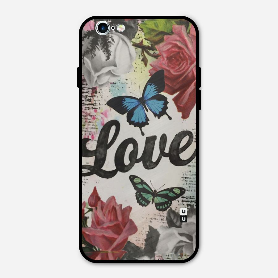 Lovely Butterfly Love Metal Back Case for iPhone 6 6s