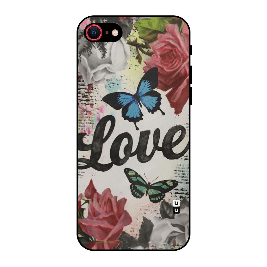 Lovely Butterfly Love Metal Back Case for iPhone 7