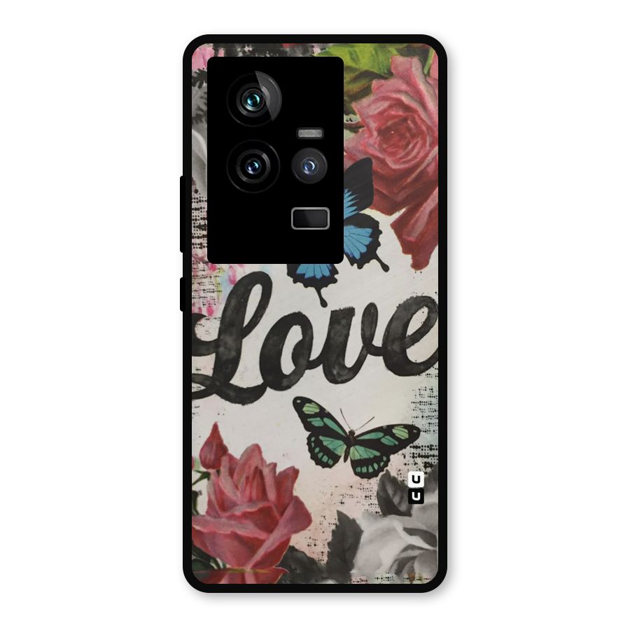 Lovely Butterfly Love Metal Back Case for iQOO 11 5G