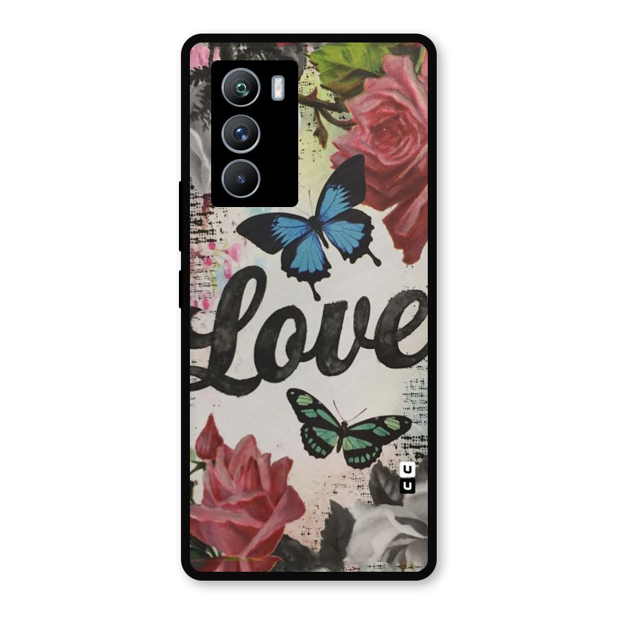 Lovely Butterfly Love Metal Back Case for iQOO 9 SE