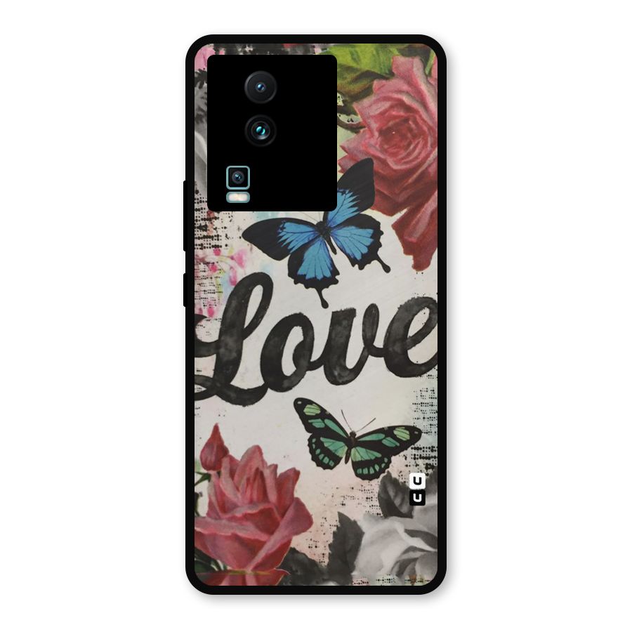 Lovely Butterfly Love Metal Back Case for iQOO Neo 7