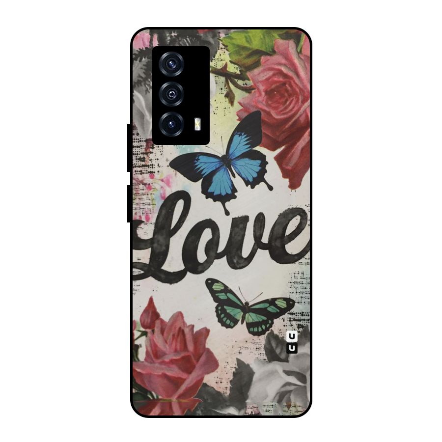 Lovely Butterfly Love Metal Back Case for iQOO Z5