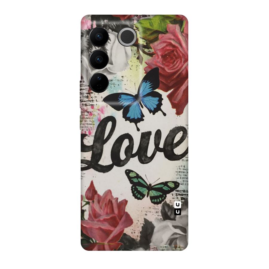 Lovely Butterfly Love Original Polycarbonate Back Case for Vivo V27