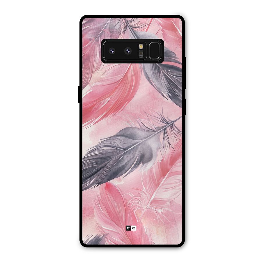 Lovely Feather Metal Back Case for Galaxy Note 8