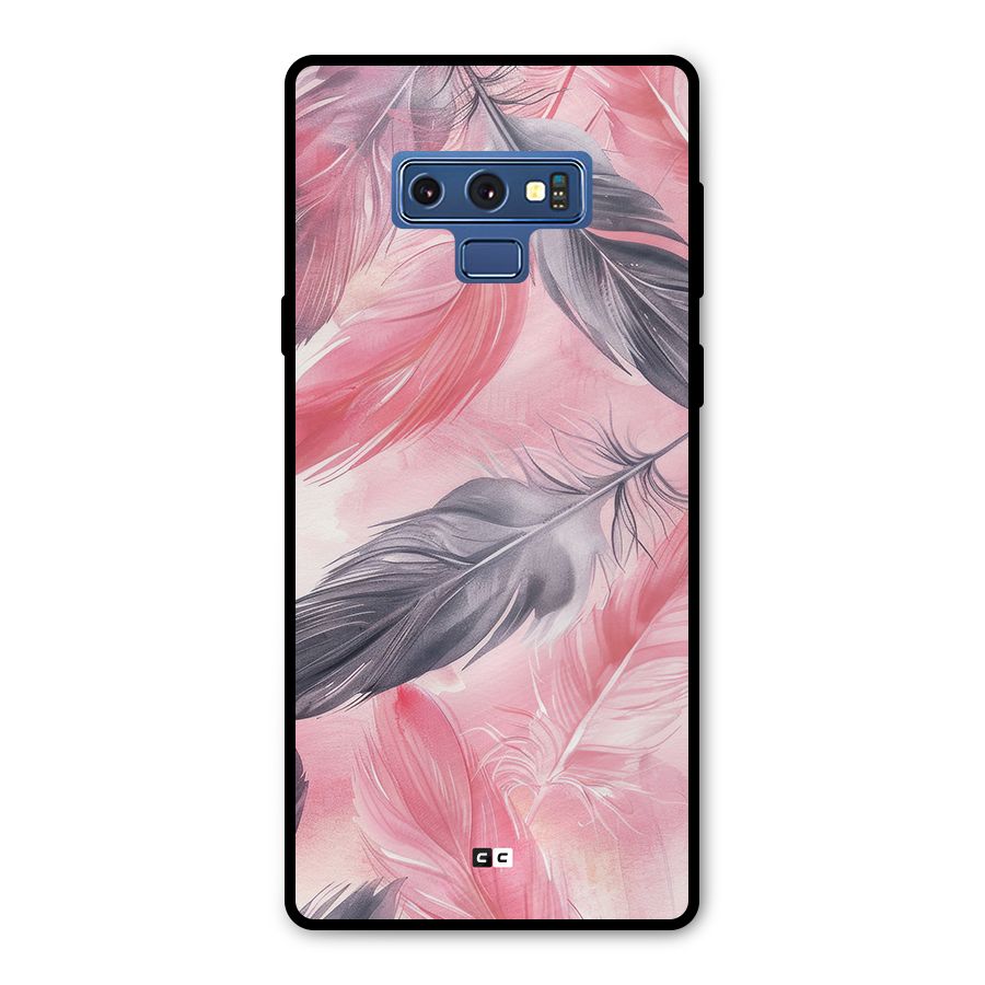 Lovely Feather Metal Back Case for Galaxy Note 9