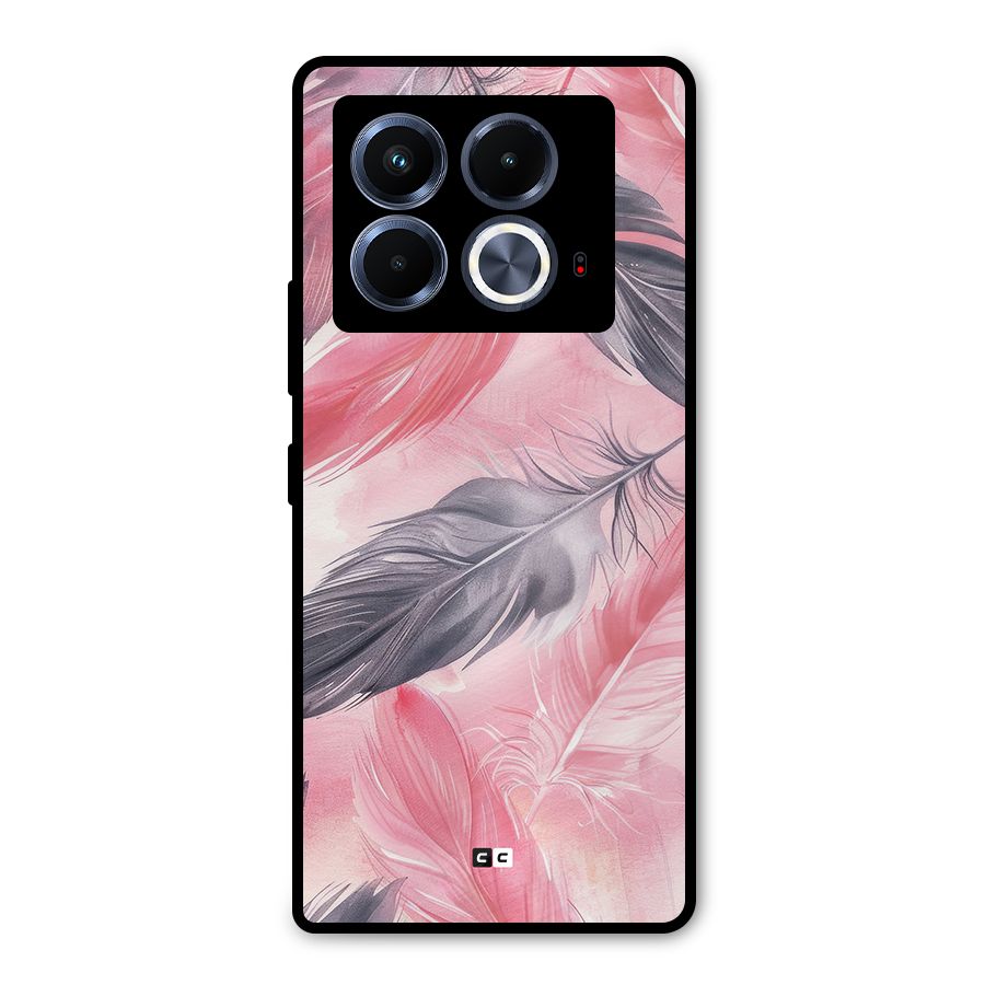 Lovely Feather Metal Back Case for Infinix Note 40 5G