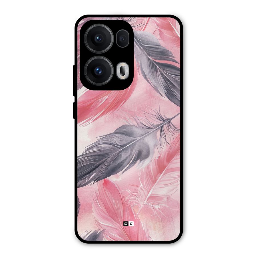 Lovely Feather Metal Back Case for Oppo Reno13 Pro
