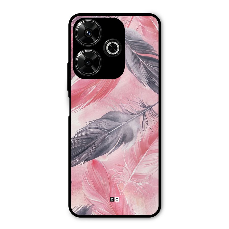 Lovely Feather Metal Back Case for Redmi 13 5G
