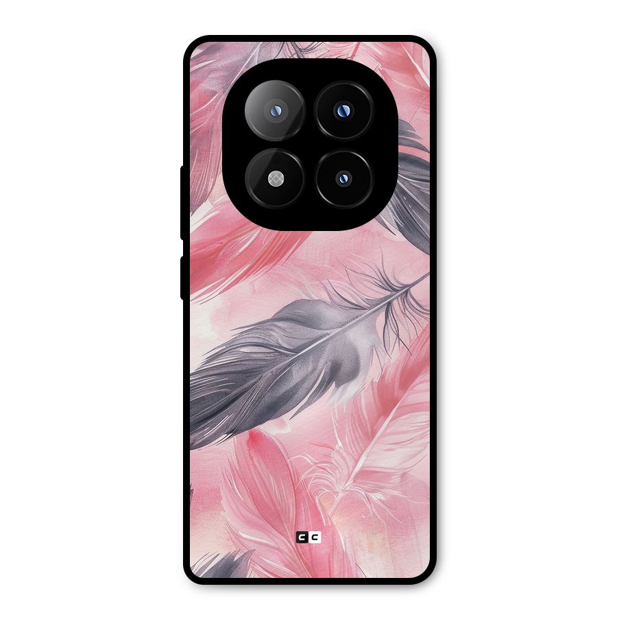 Lovely Feather Metal Back Case for Redmi Note 14 Pro Plus 5G