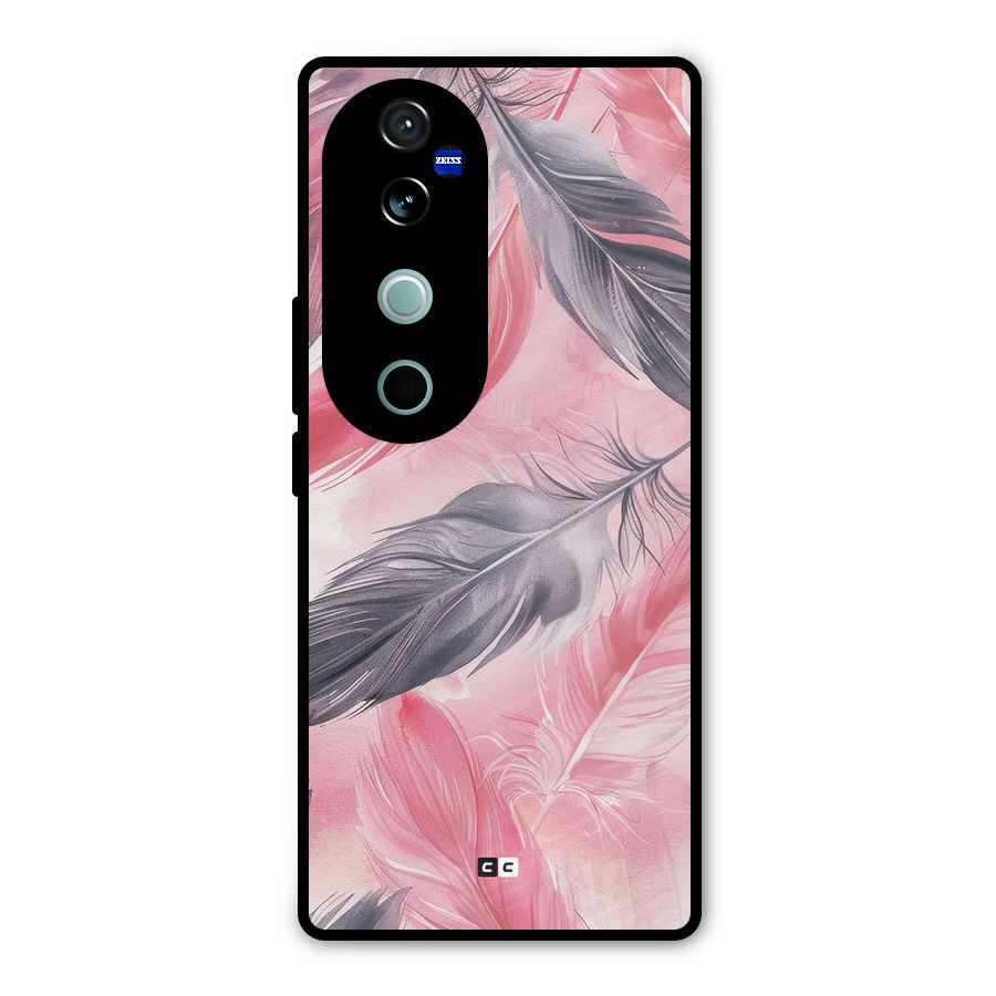 Lovely Feather Metal Back Case for Vivo V40