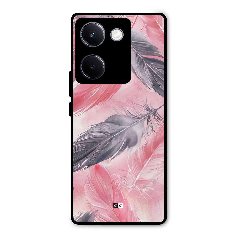 Lovely Feather Metal Back Case for Vivo Y300 Plus