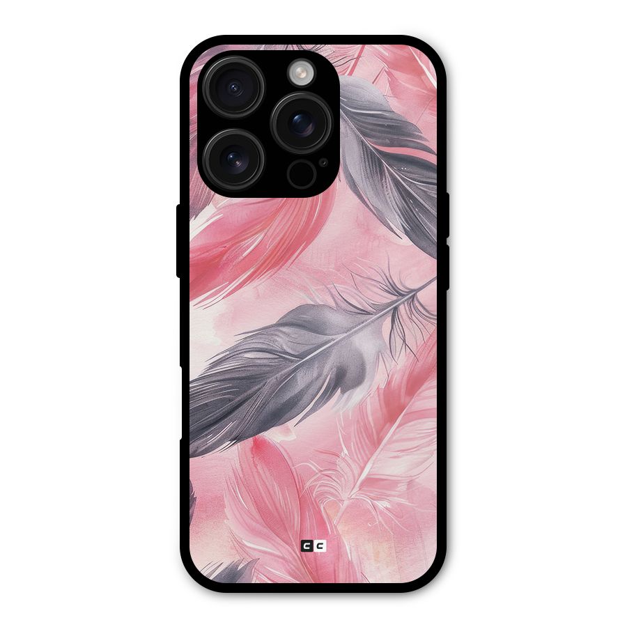 Lovely Feather Metal Back Case for iPhone 16 Pro
