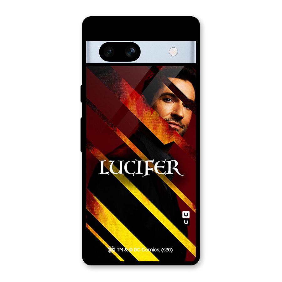 Lucifer Hell Stripes Glass Back Case for Google Pixel 7a