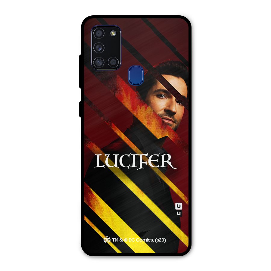 Lucifer Hell Stripes Metal Back Case for Galaxy A21s
