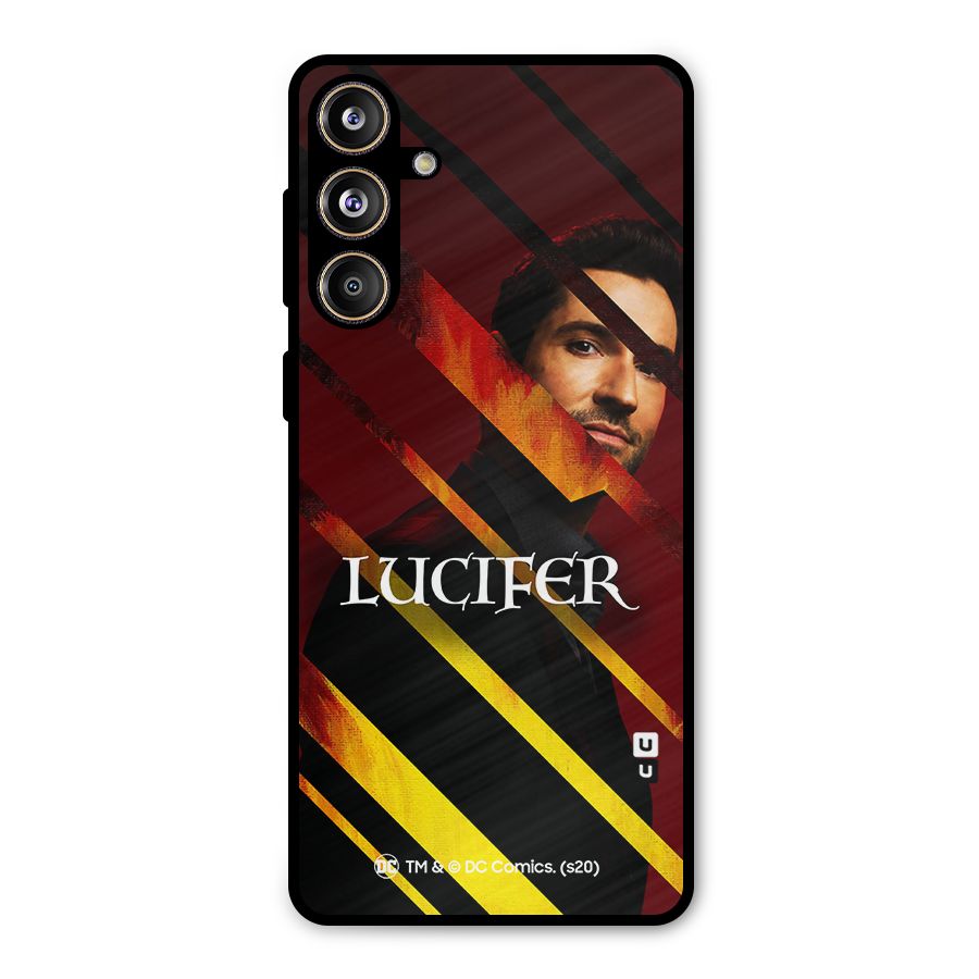 Lucifer Hell Stripes Metal Back Case for Galaxy F55
