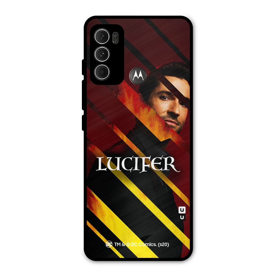 Lucifer Hell Stripes Metal Back Case for Moto G60