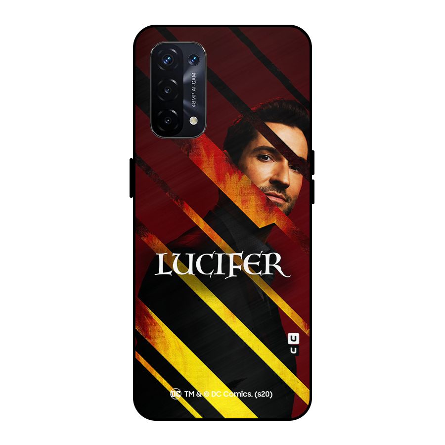 Lucifer Hell Stripes Metal Back Case for Oppo A74 5G