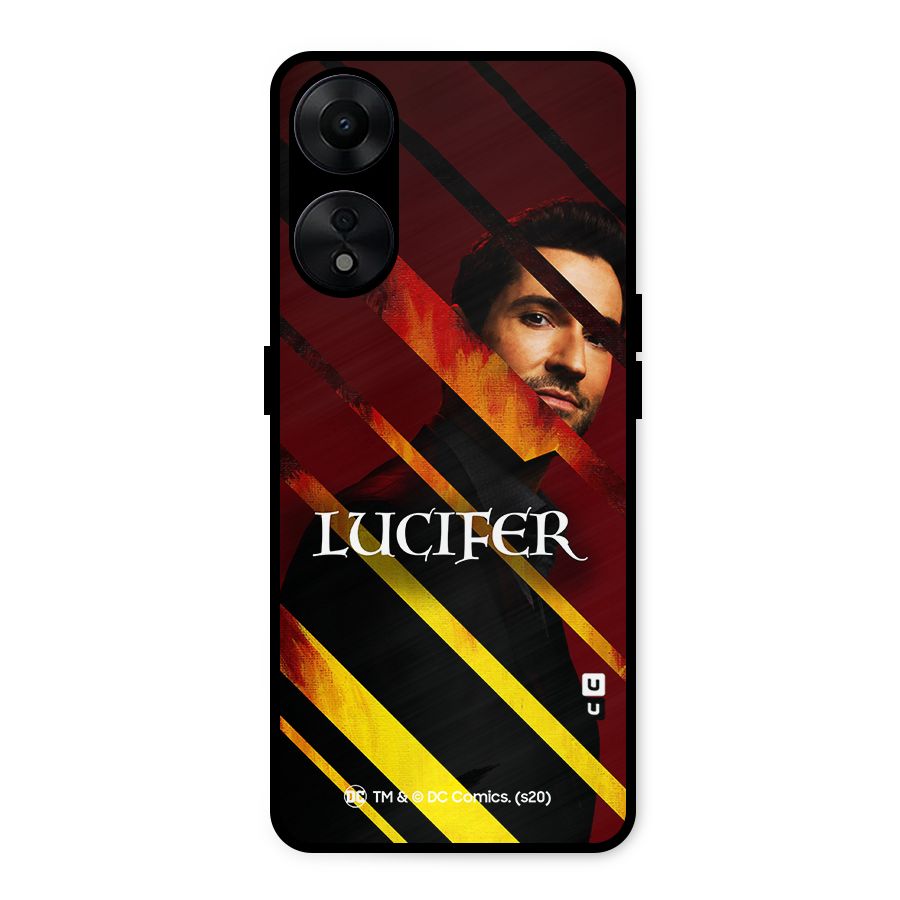 Lucifer Hell Stripes Metal Back Case for Oppo A78 5G