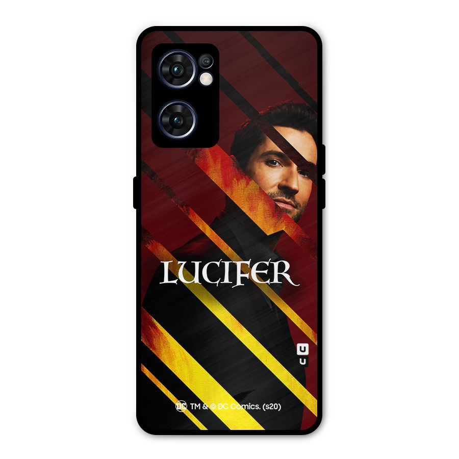 Lucifer Hell Stripes Metal Back Case for Oppo Reno7 5G