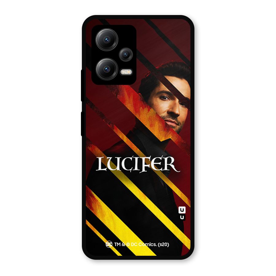 Lucifer Hell Stripes Metal Back Case for Redmi Note 12 5G