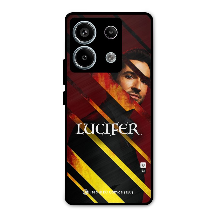 Lucifer Hell Stripes Metal Back Case for Redmi Note 13 Pro 5G