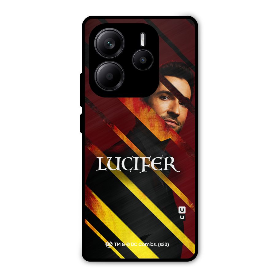 Lucifer Hell Stripes Metal Back Case for Redmi Note 14 5G