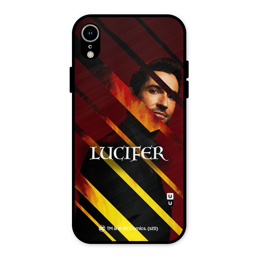 Lucifer Hell Stripes Metal Back Case for iPhone XR